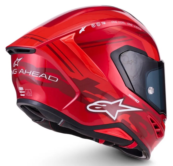 Каска ALPINESTARS S-R7 A-Core RED/WHITE GLOSSY — снимка 4