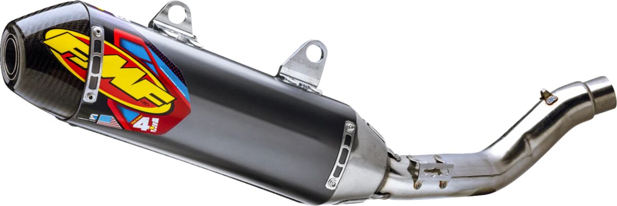 Фабричен 4.1 RCT slip-on ауспух с карбонова капачка - алуминий - KX 250 F FMF 042411 — снимка 2