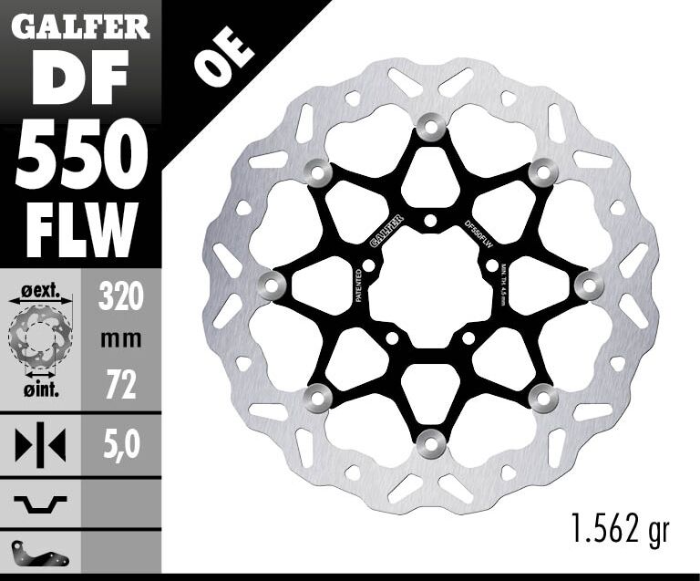 Спирачен диск плаващ Wave GALFER DF550FLW — снимка 2