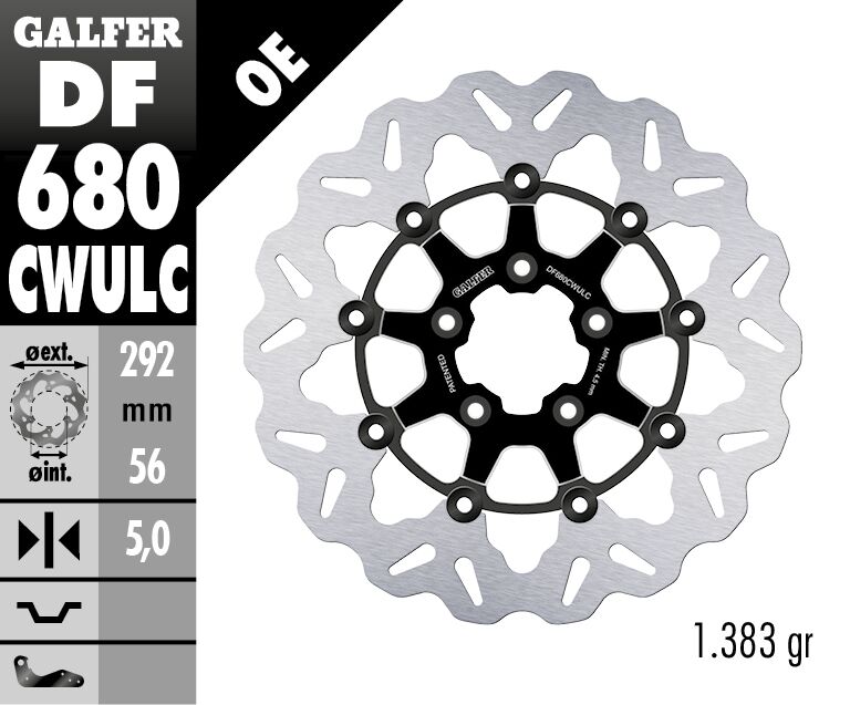 Спирачен диск плаващ wave GALFER DF680CWULC — снимка 2