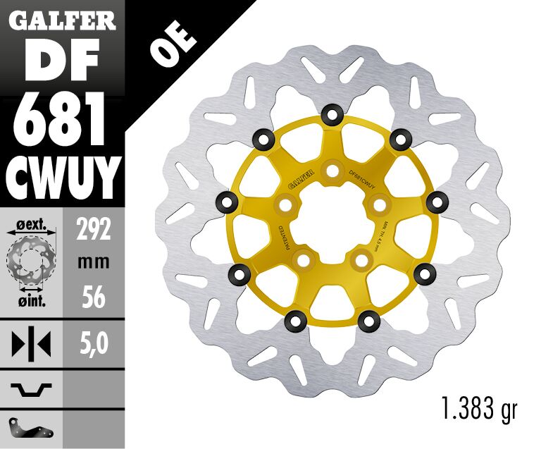 Спирачен ротор плаващ wave gold GALFER DF681CWUY — снимка 2
