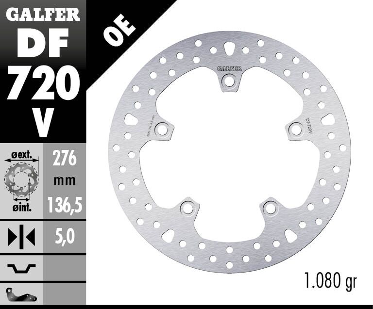 Спирачен диск фиксиран кръгъл GALFER DF720V — снимка 2