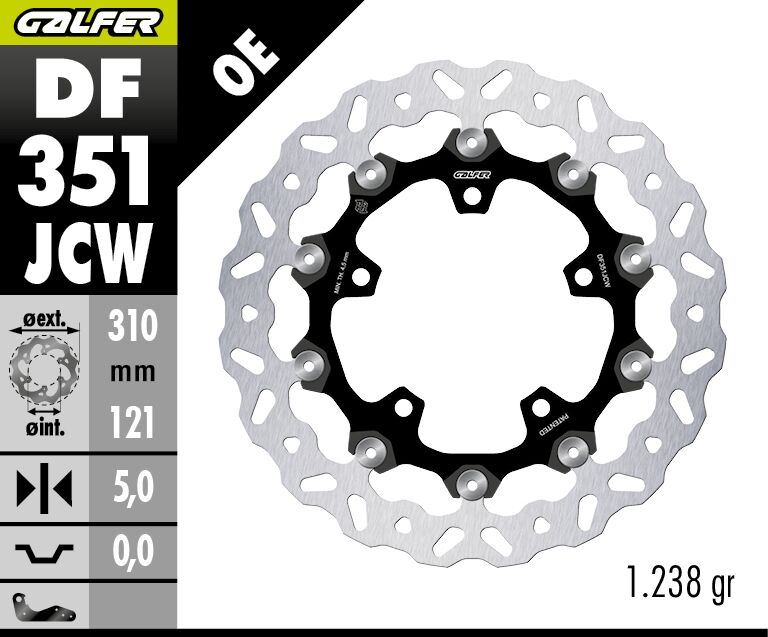 Спирачен диск FLOATECH WAVE GALFER DF351JCW — снимка 2