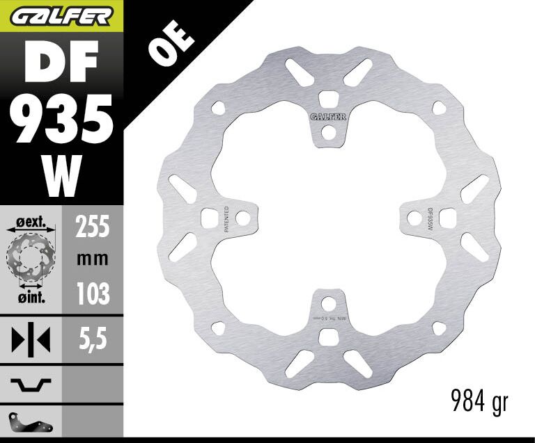 Спирачен диск fixed wave GALFER DF935W