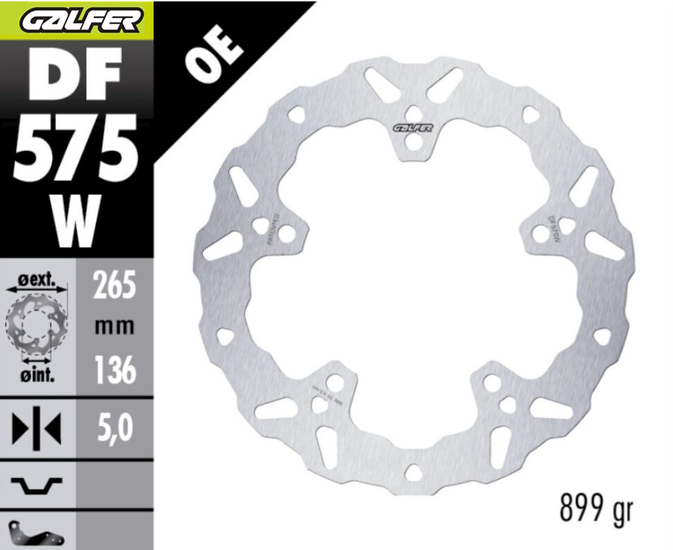 Заден спирачен диск GALFER Fixed wave DF575W
