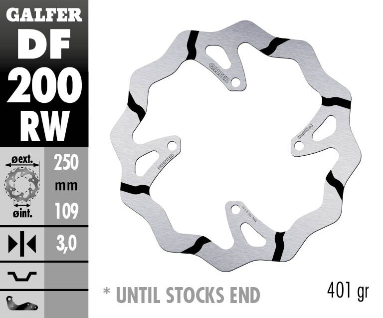 Спирачен диск фиксиран wave с канали 250MM GALFER DF200RW — снимка 2