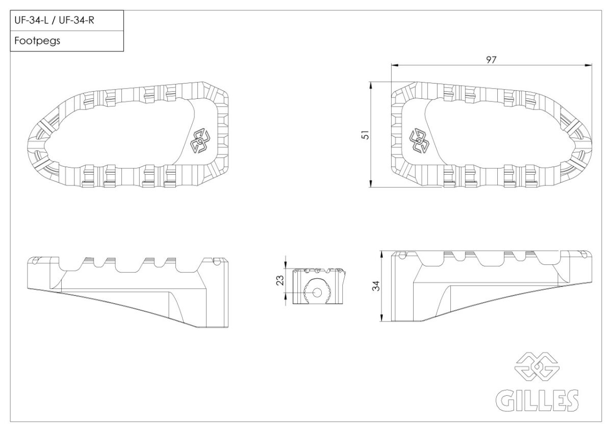 Комплект степенки PRO-X ENDURO RIDE GILLES RGK2-B005-UF34-SET-B — снимка 3