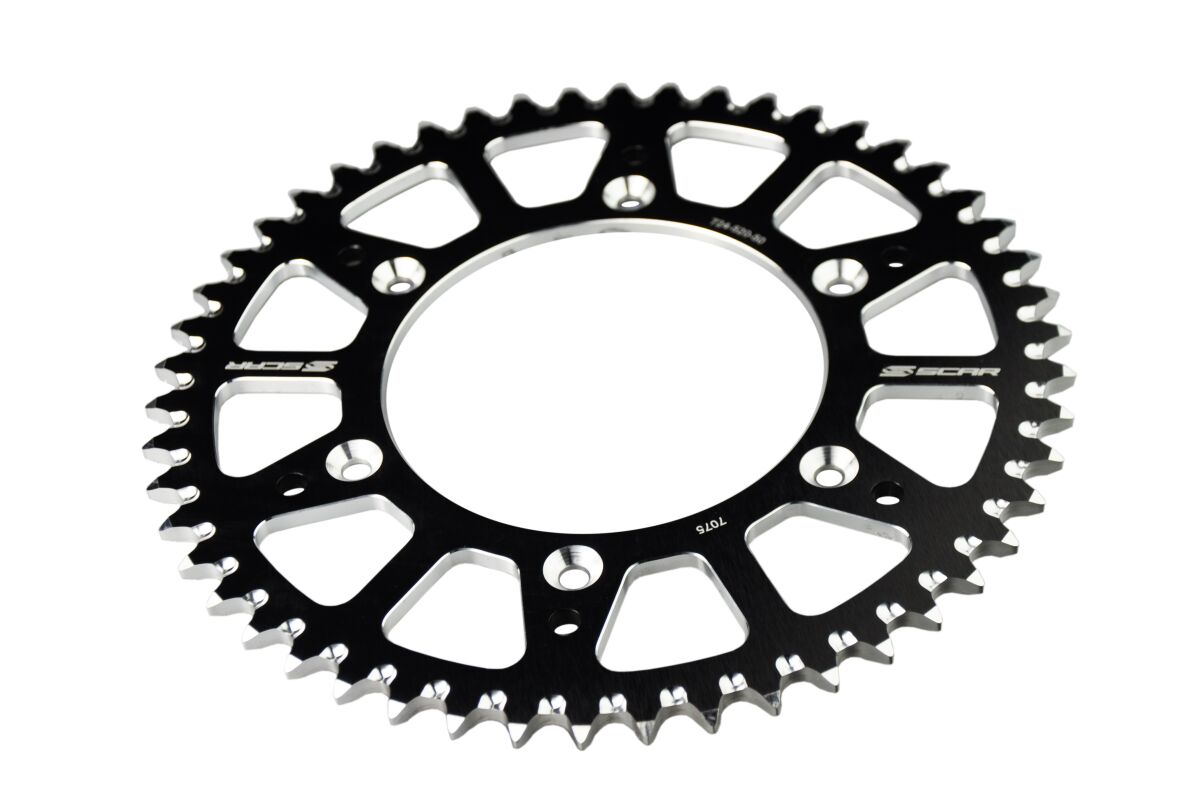 Задна зъбчатка алу YZ YZF 52T черна SCAR SRS13052BK